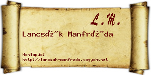 Lancsák Manfréda névjegykártya